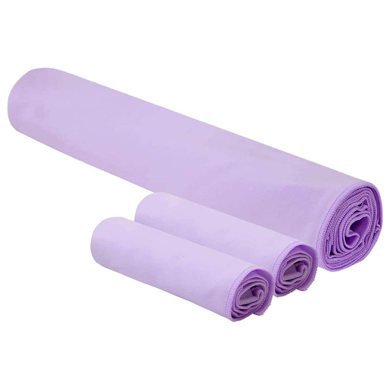 ギャラリービューアに画像をロードする, Vidaxl set van sporthanddoeken 3 pcs paars polyester en polyamide

