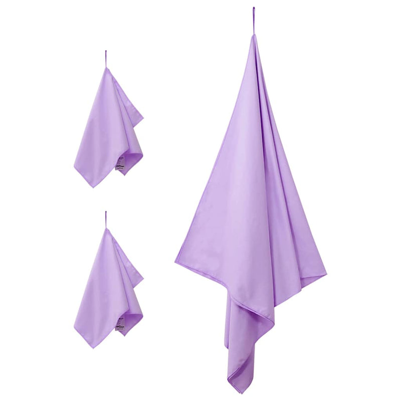 ギャラリービューアに画像をロードする, Vidaxl set van sporthanddoeken 3 pcs paars polyester en polyamide
