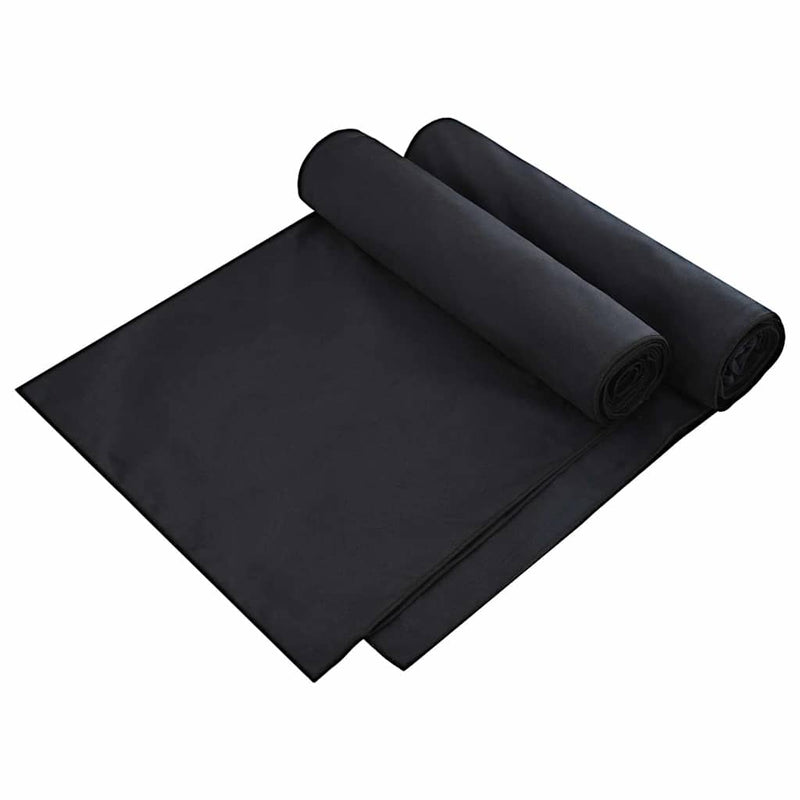 Afbeelding laden in galerijviewer, Vidaxl ligbedhanddoeken 2 pcs zwart 210 x 75 cm polyester en polyamide

