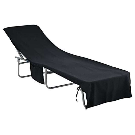 Vidaxl ligbedhanddoeken 2 pcs zwart 210 x 75 cm polyester en polyamide