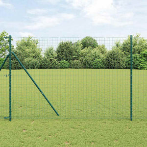 Vidaxl afrasteringspaal 12 pcs groen poedergecoat staal