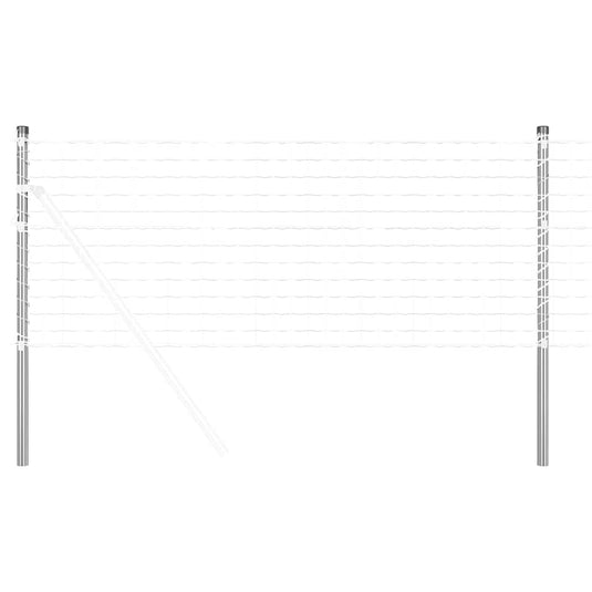 Vidaxl afrasteringspaal 12 pcs zilver 60 cm poedergecoat staal