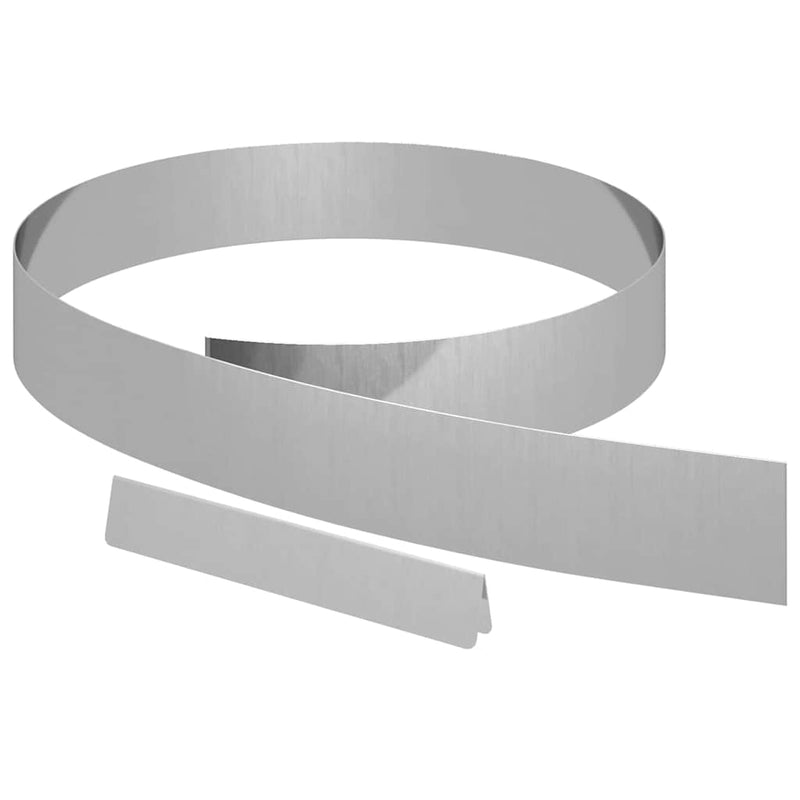 Afbeelding laden in galerijviewer, Vidaxl tuinrand zilver 450 x 0.05 x 15 cm gegalvaniseerd staal
