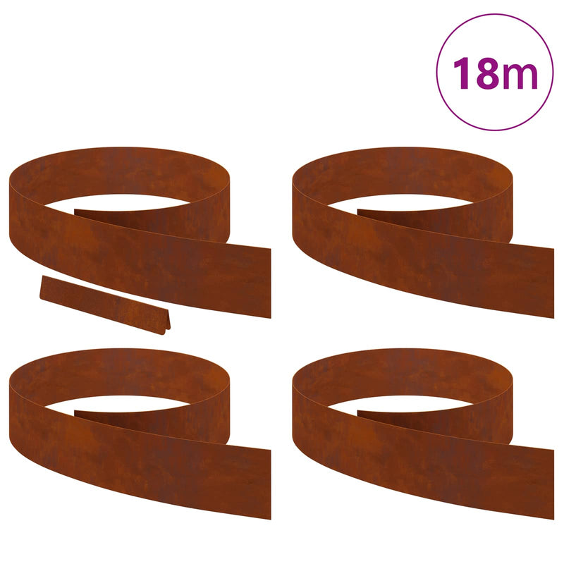 Chargez l'image dans la visionneuse de la galerie, Vidaxl tuinrand 4 pcs roestig 450 x 0.05 x 15 cm cortenstaal
