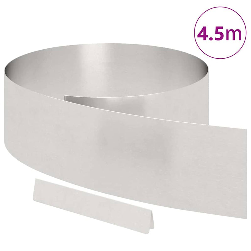 Chargez l'image dans la visionneuse de la galerie, Vidaxl tuinrand zilver 450 x 0.05 x 15 cm roestvrij staal
