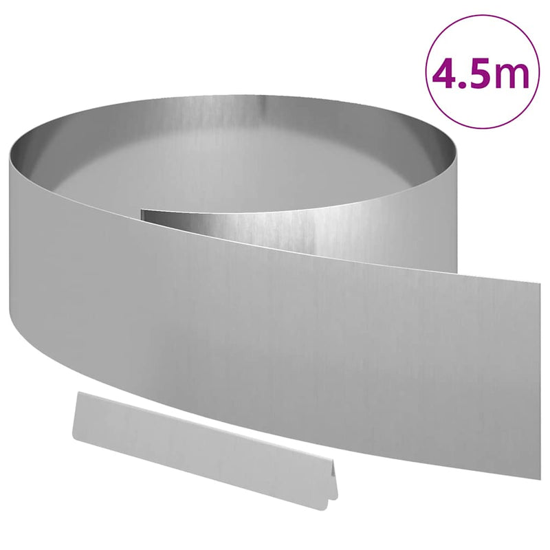 ギャラリービューアに画像をロードする, Vidaxl tuinrand zilver 450 x 0.05 x 15 cm gegalvaniseerd staal
