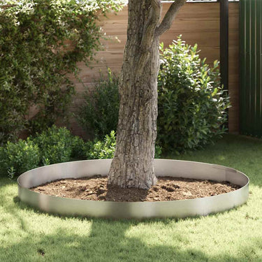 Vidaxl tuinrand zilver 450 x 0.05 x 15 cm roestvrij staal