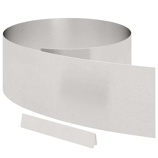 Vidaxl tuinrand zilver 450 x 0.05 x 15 cm roestvrij staal