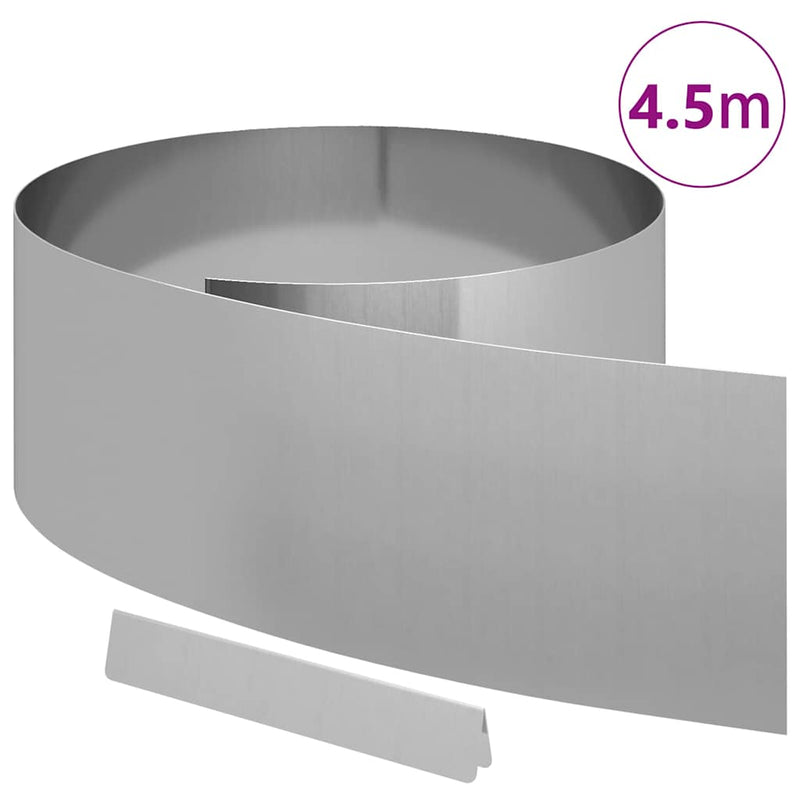 ギャラリービューアに画像をロードする, Vidaxl tuinrand zilver 450 x 0.05 x 15 cm gegalvaniseerd staal
