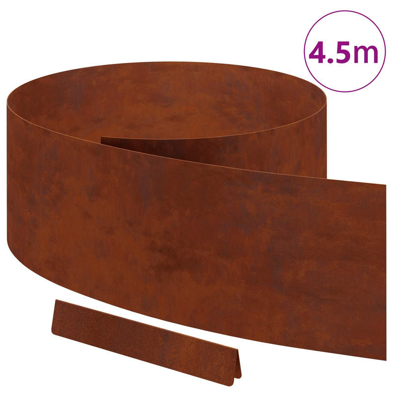 Afbeelding laden in galerijviewer, Vidaxl tuinrand roestig 450 x 0.05 x 15 cm cortenstaal
