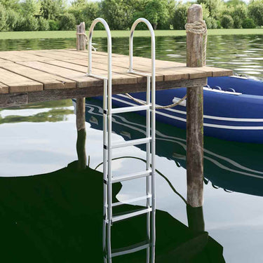 Vidaxl 4-treden haventrap zilver 45 ×11,5 ×162 cm aluminium