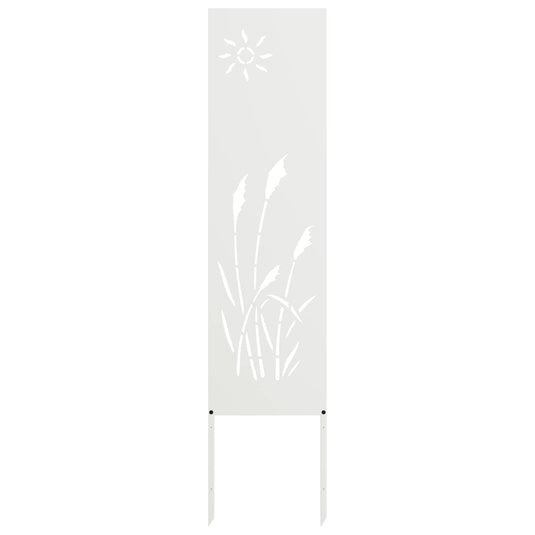 Vidaxl tuin privacy screen fretwerk wit 32 x 140 cm koudgewalst staal