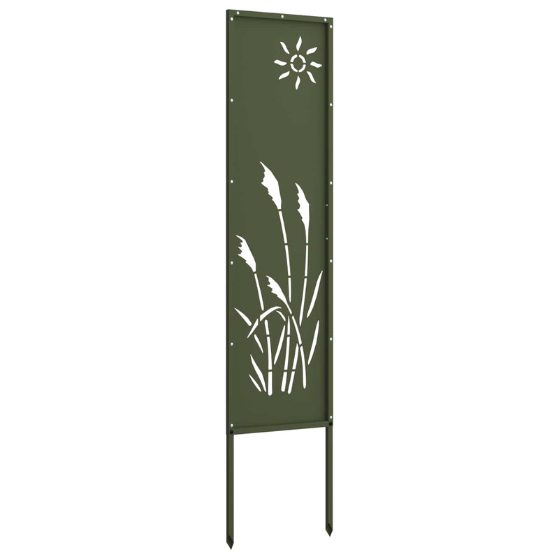 Afbeelding laden in galerijviewer, Vidaxl tuin privacy screen olijfgroen 32 x 140 cm koudgewalst staal
