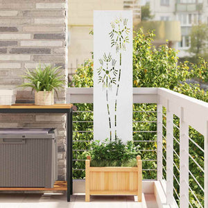 Vidaxl tuin privacy screen fretwerk wit 32 x 140 cm koudgewalst staal
