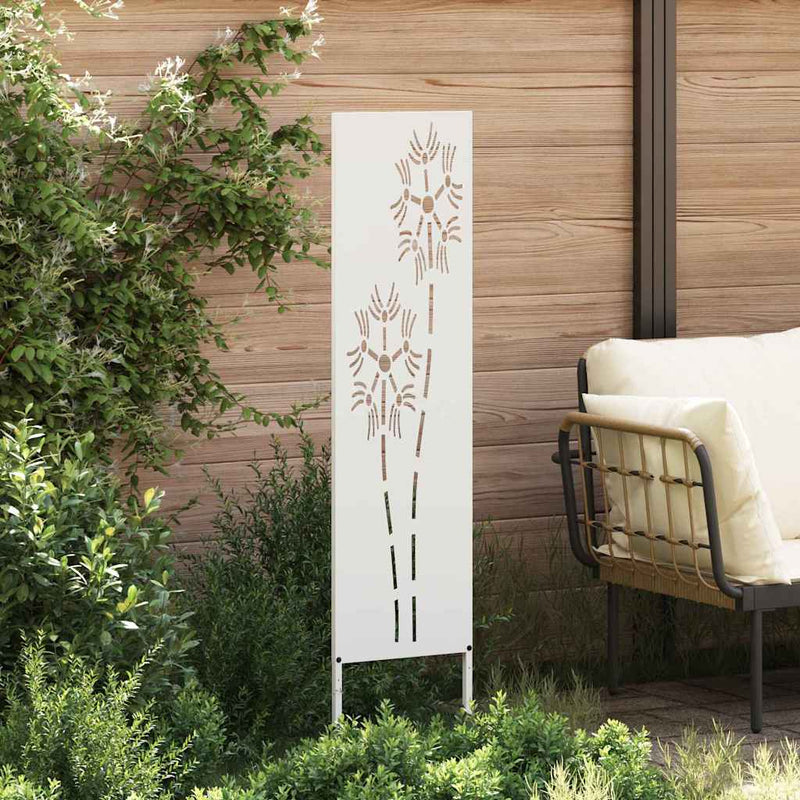 Chargez l'image dans la visionneuse de la galerie, Vidaxl tuin privacy screen fretwerk wit 32 x 140 cm koudgewalst staal
