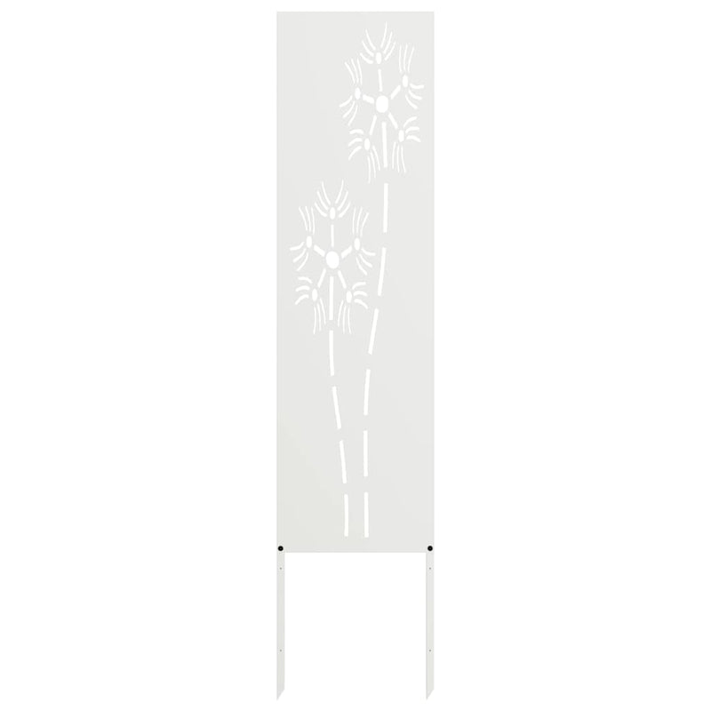Chargez l'image dans la visionneuse de la galerie, Vidaxl tuin privacy screen fretwerk wit 32 x 140 cm koudgewalst staal
