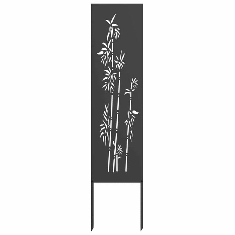 Chargez l'image dans la visionneuse de la galerie, Vidaxl tuin privacy screen bloemen zwart 32 x 140 cm koudgewalst staal
