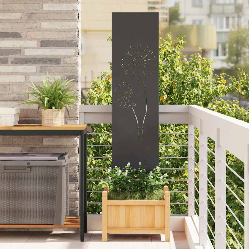 Afbeelding laden in galerijviewer, Vidaxl tuin privacy screen zwart 32 x 140 cm koudgewalst staal
