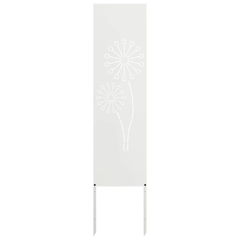 Chargez l'image dans la visionneuse de la galerie, Vidaxl tuin privacy screen fretwerk wit 32 x 140 cm koudgewalst staal
