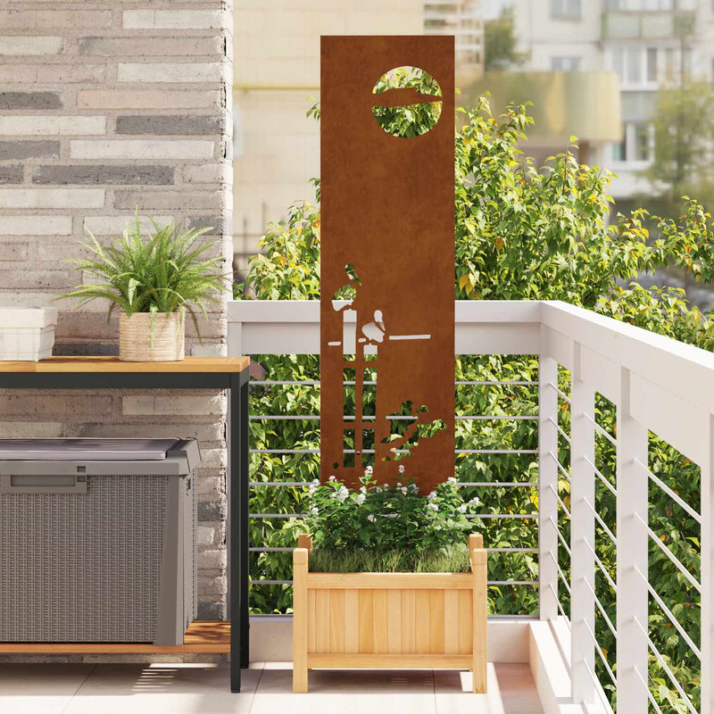 Chargez l'image dans la visionneuse de la galerie, Vidaxl tuin privacy screen fretwerk roestig 32 x 140 cm cortenstaal
