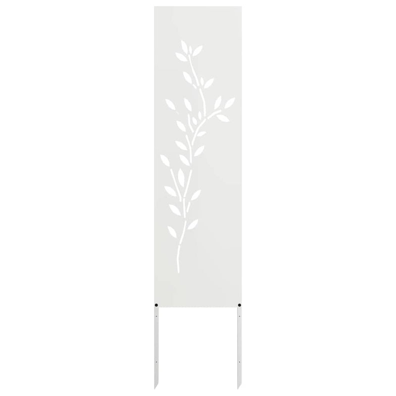 Chargez l'image dans la visionneuse de la galerie, Vidaxl tuin privacy screen bloemen wit 32 x 140 cm koudgewalst staal
