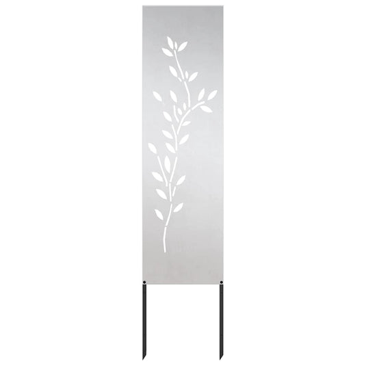 Vidaxl tuin privacy screen bloemen zilver 32 x 140 cm roestvrij staal