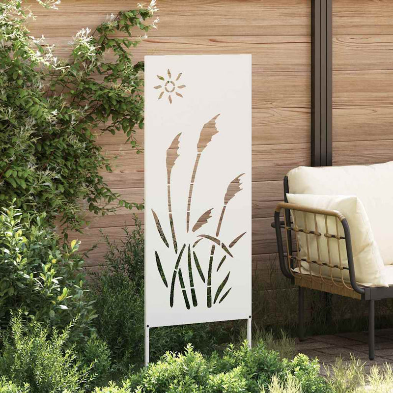 Chargez l'image dans la visionneuse de la galerie, Vidaxl tuin privacy screen fretwerk wit 50 x 140 cm koudgewalst staal
