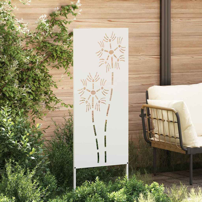 Afbeelding laden in galerijviewer, Vidaxl tuin privacy screen fretwerk wit 50 x 140 cm koudgewalst staal
