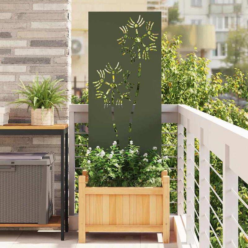 Afbeelding laden in galerijviewer, Vidaxl tuin privacy screen olijfgroen 50 x 140 cm koudgewalst staal
