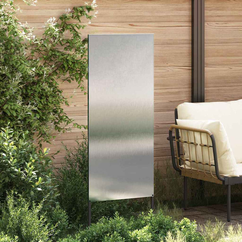Afbeelding laden in galerijviewer, Vidaxl tuin privacy screen fretwerk zilver 50 x 140 cm roestvrij staal
