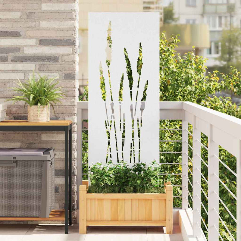 Afbeelding laden in galerijviewer, Vidaxl tuin privacy screen bloemen wit 50 x 140 cm koudgewalst staal
