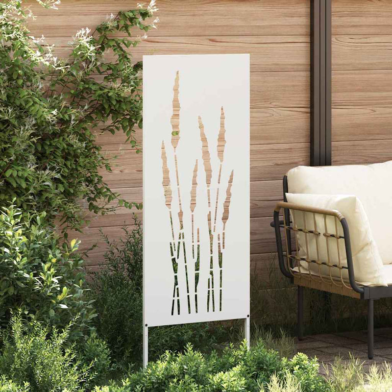 Afbeelding laden in galerijviewer, Vidaxl tuin privacy screen bloemen wit 50 x 140 cm koudgewalst staal
