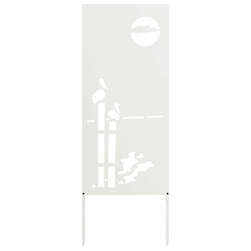 Afbeelding laden in galerijviewer, Vidaxl tuin privacy screen fretwerk wit 50 x 140 cm koudgewalst staal
