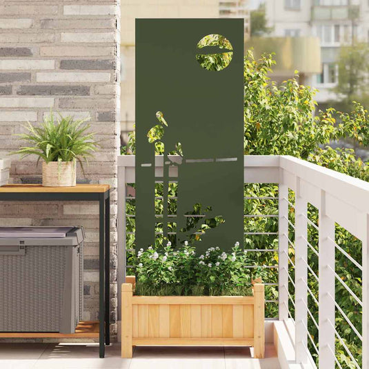 Vidaxl tuin privacy screen olijfgroen 50 x 140 cm koudgewalst staal