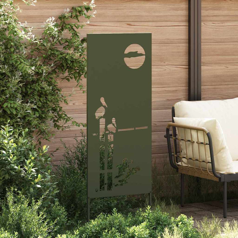 Afbeelding laden in galerijviewer, Vidaxl tuin privacy screen olijfgroen 50 x 140 cm koudgewalst staal

