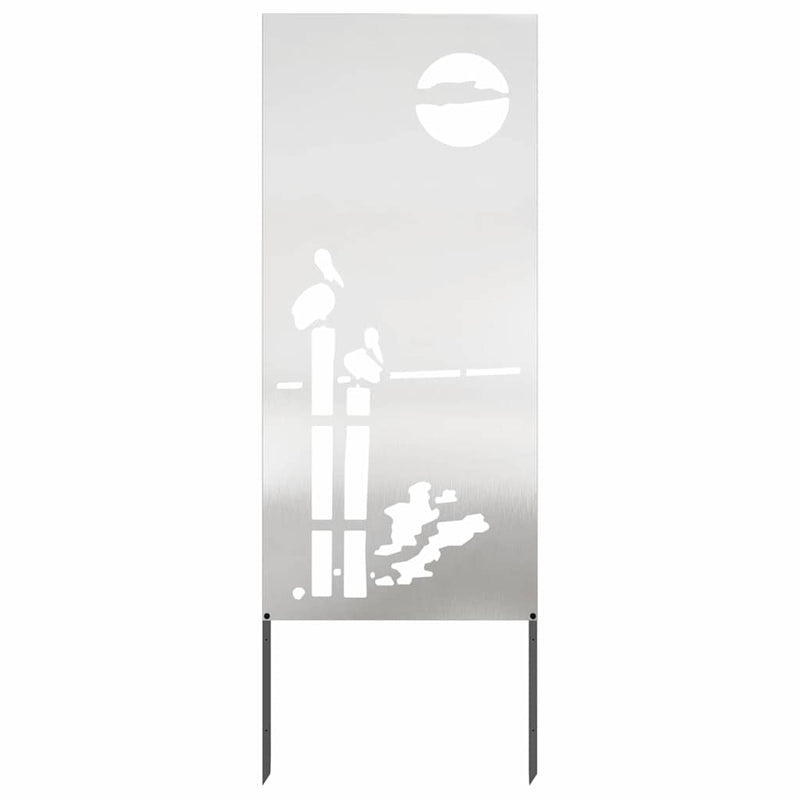 Afbeelding laden in galerijviewer, Vidaxl tuin privacy screen fretwerk zilver 50 x 140 cm roestvrij staal
