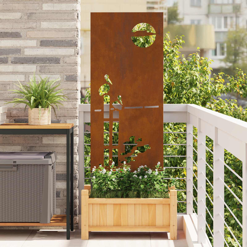 Afbeelding laden in galerijviewer, Vidaxl tuin privacy screen fretwerk roestig 50 x 140 cm cortenstaal
