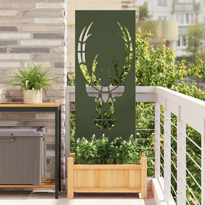 Afbeelding laden in galerijviewer, Vidaxl tuin privacy screen olijfgroen 50 x 140 cm koudgewalst staal
