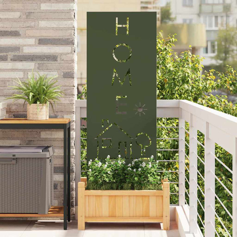 Afbeelding laden in galerijviewer, Vidaxl tuin privacy screen olijfgroen 50 x 140 cm koudgewalst staal

