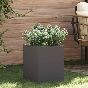 Vidaxl tuin bloempot zwart 32 x 32 x 40 cm koudgewalst staal