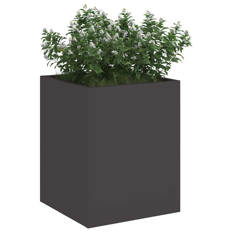 ギャラリービューアに画像をロードする, Vidaxl tuin bloempot zwart 32 x 32 x 40 cm koudgewalst staal
