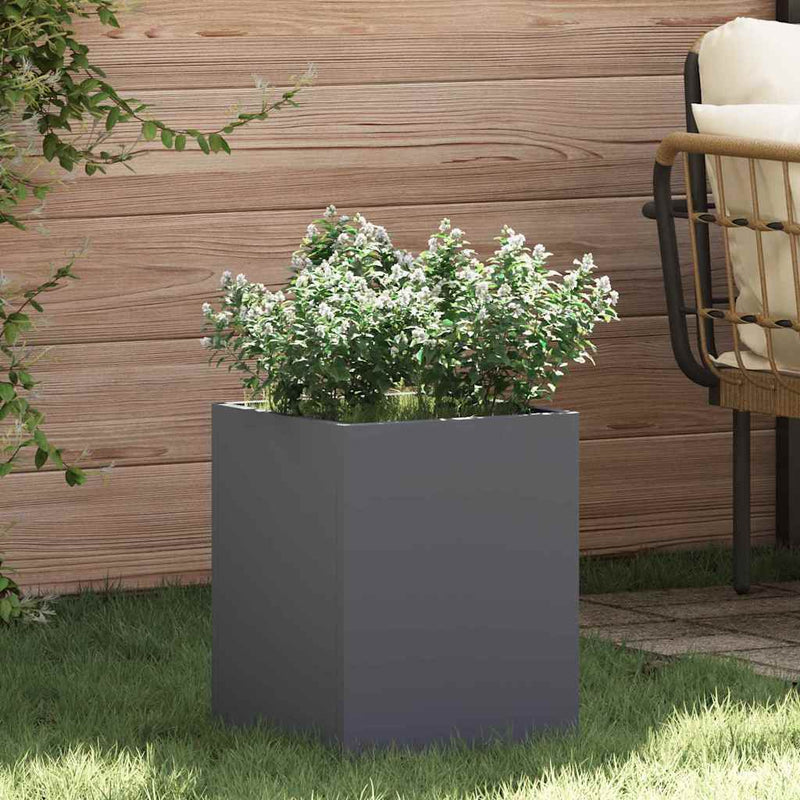 ギャラリービューアに画像をロードする, Vidaxl tuin bloempot antraciet 32 x 32 x 40 cm koudgewalst staal
