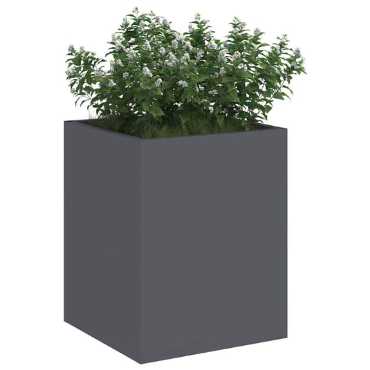 Vidaxl tuin bloempot antraciet 32 x 32 x 40 cm koudgewalst staal