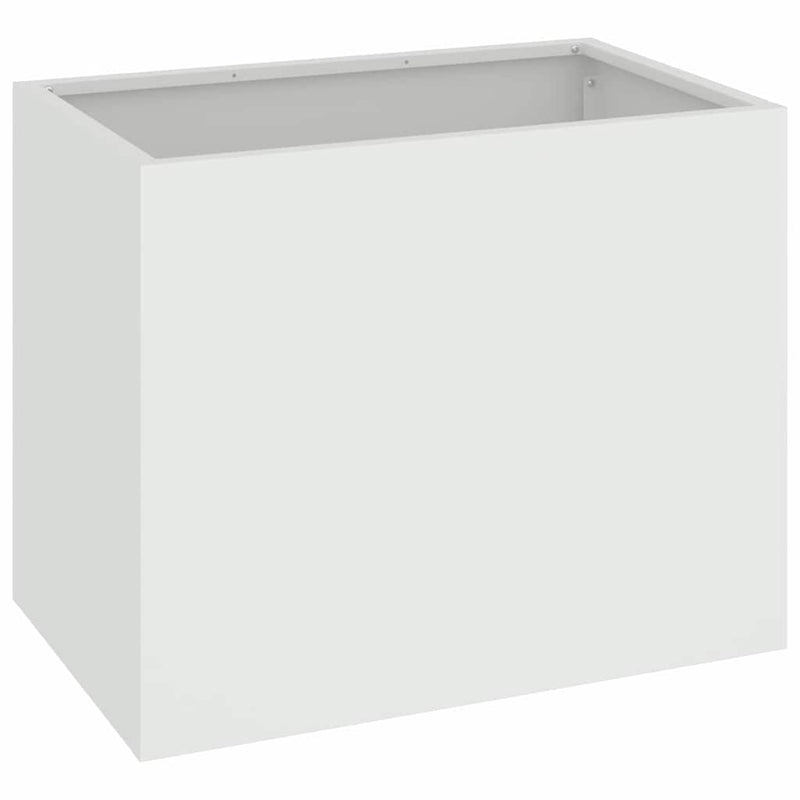 Afbeelding laden in galerijviewer, Vidaxl tuin bloempot wit 50 x 32 x 40 cm koudgewalst staal
