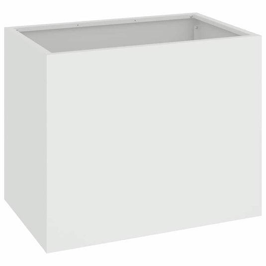 Vidaxl tuin bloempot wit 50 x 32 x 40 cm koudgewalst staal