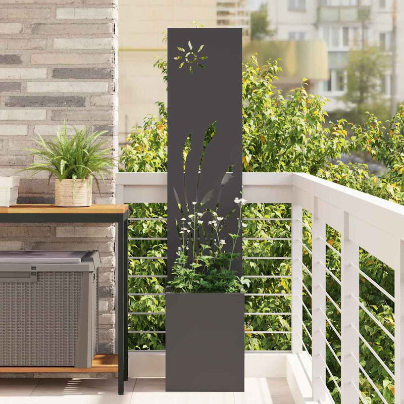 Afbeelding laden in galerijviewer, Vidaxl tuin privacy screen zwart 32 x 140 cm koudgewalst staal
