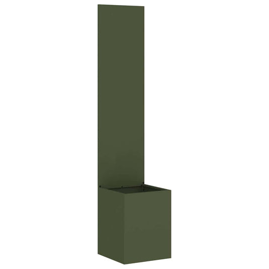 Vidaxl tuin privacy screen olijfgroen 32 x 140 cm koudgewalst staal