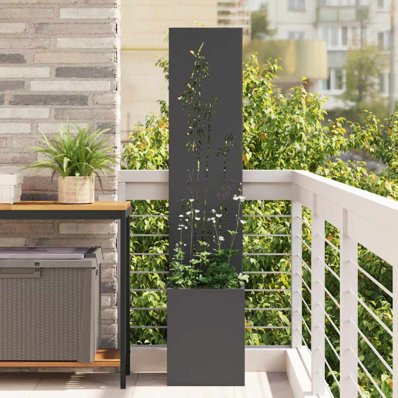 Afbeelding laden in galerijviewer, Vidaxl tuin privacy screen zwart 32 x 32 x 150 cm koudgewalst staal
