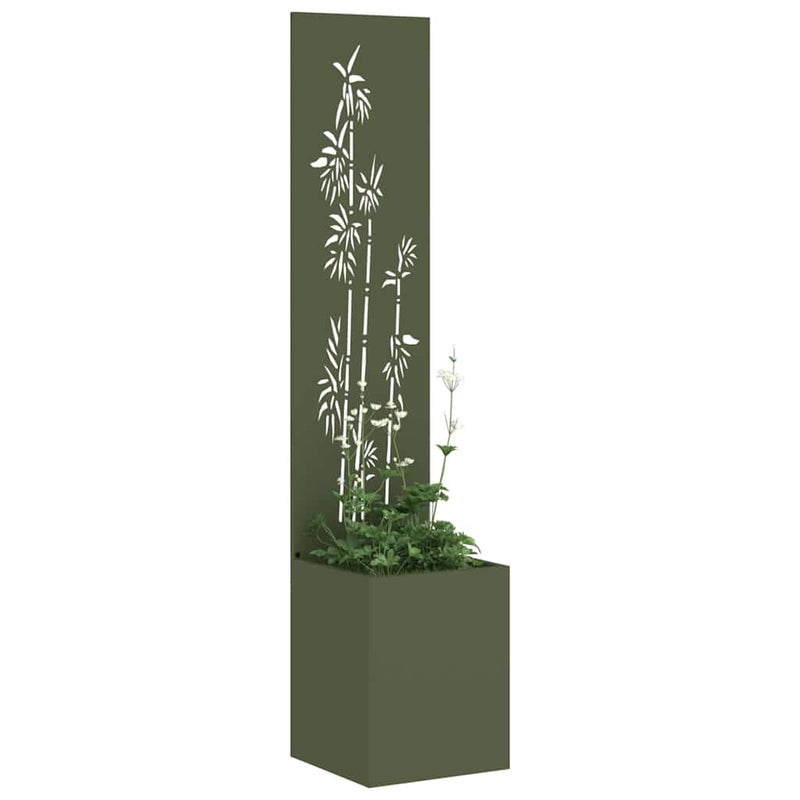 ギャラリービューアに画像をロードする, Vidaxl tuin privacy screen bloemen olijfgroen 32 x 32 x 150 cm
