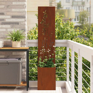 Vidaxl tuin privacy screen roestig 32 x 32 x 150 cm cortenstaal